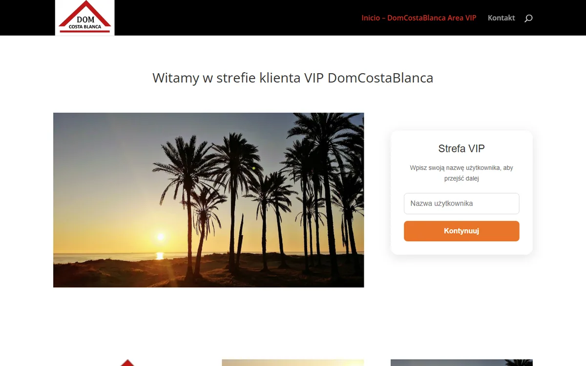Captura del área privada de DomCostaBlanca